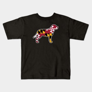 Greater Swiss Mountain Dog Silhouette with Maryland Flag Kids T-Shirt